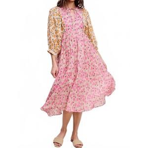 NEW ULTRAMARINE payton blossom midi dress in pink